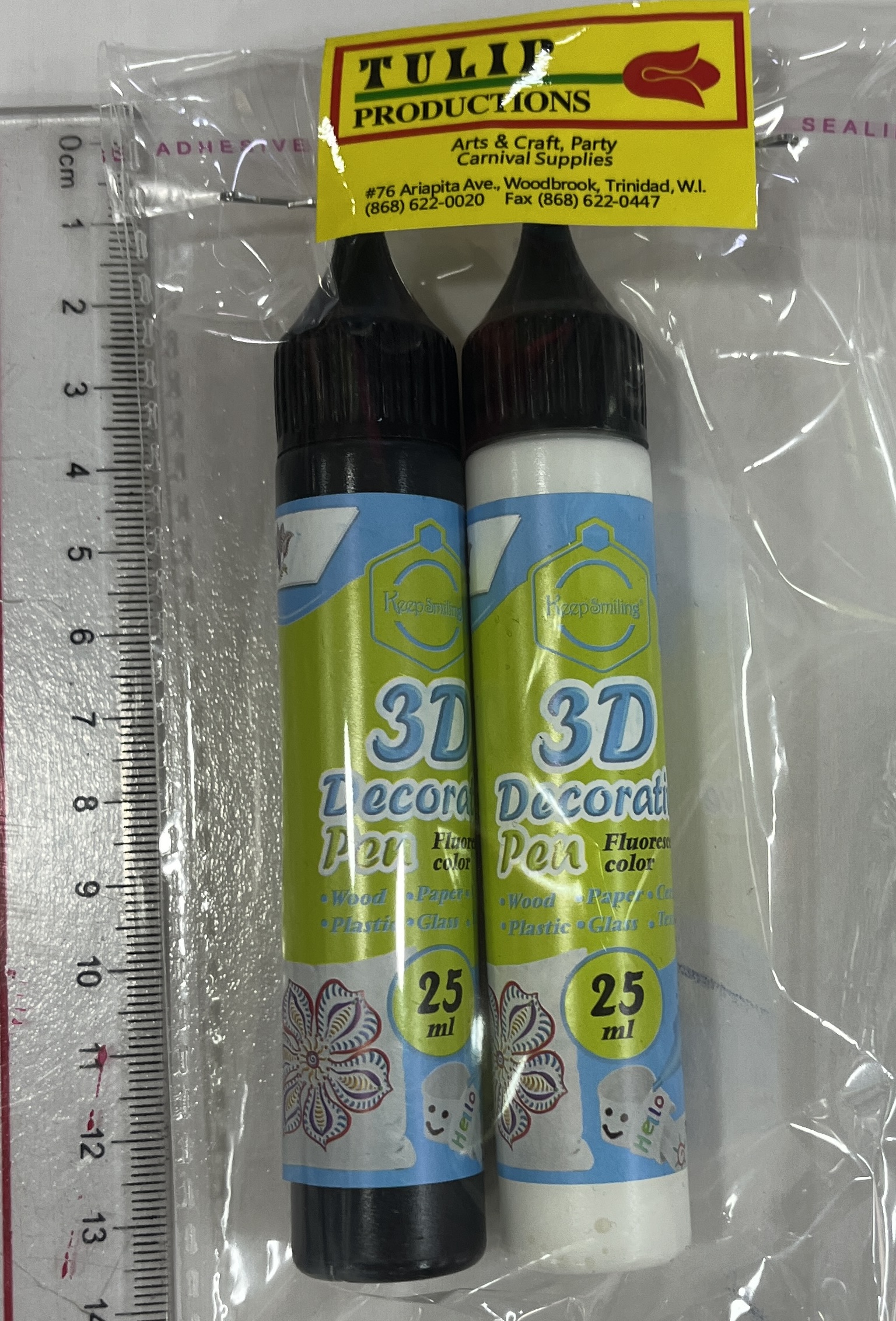 3D Paint 1oz 2/pk Black & White